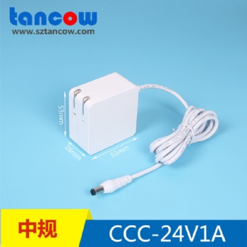 24V1A電源適配器CCC認證 折疊腳可定制LOGO