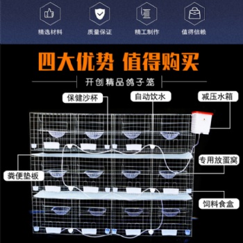 河南盟鵬廠家生產環保耐用加粗加密四層12位鴿籠及養殖配件