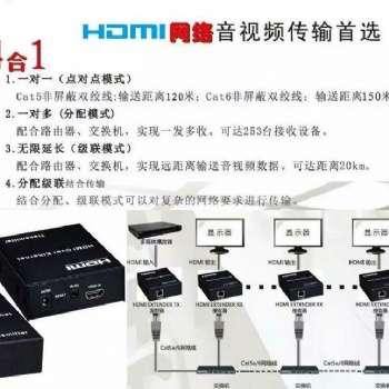 hdmi延長器120米 hdmi單網(wǎng)線傳輸高清網(wǎng)絡信號放大器帶IR紅外回傳