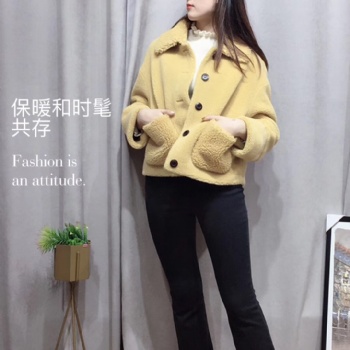 2019季時尚品牌品牌折扣新款女裝沐沐服飾顆粒羊絨優惠資源批發