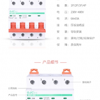 秦佳高端小型斷路器微型斷路器空開BD1-63