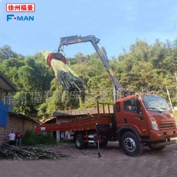 東風單橋抓竹子吊機隨車吊加裝抓鐵四瓣抓具抓木起重機