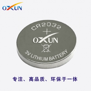 深圳鋰電池廠家供應CR2032紐扣電池 OXUN歐迅電池 CR2032焊腳電池