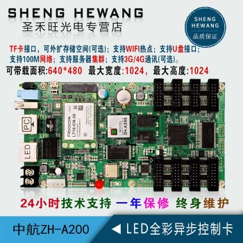 中航ZH-A200全彩異步wifi控制卡手機(jī)發(fā)送LED顯示屏4G二次開發(fā)主2