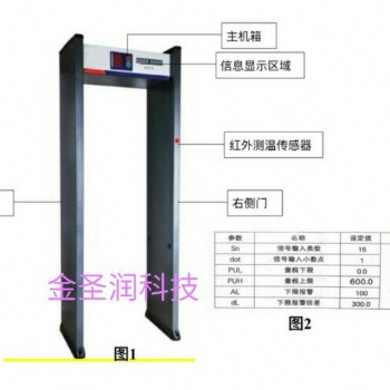 紅外非接觸式測溫，聲光報警安檢門