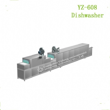 YZ-608全自動大型商用洗碗機清洗烘干消毒一體機廠家