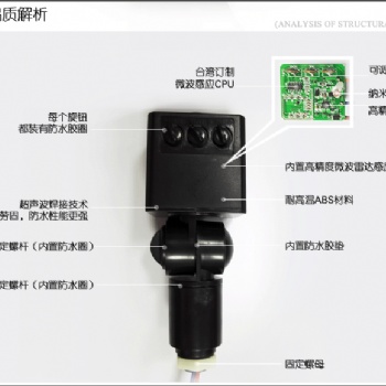 靈敏度時間感光度可調(diào)開關(guān) 好美戶外雷達(dá)感應(yīng)開關(guān) 防水投光燈感應(yīng)控制器