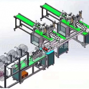 全自動一拖一平面口罩機高速伺服一次性內耳帶外耳帶口罩機