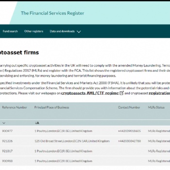 英國FCAMLR區(qū)塊鏈加密貨幣監(jiān)管牌照
