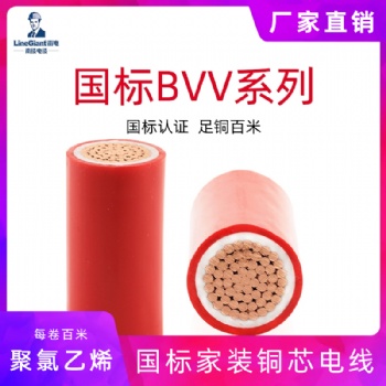 阻燃BVV-300/500V聚氯乙烯絕緣.護套家裝電線 電線電纜 銅芯 國標