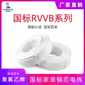 阻燃聚氯乙烯RVVB絕緣扁形護套家裝軟電纜 電線電纜 國標 銅芯