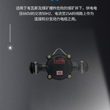 益煤礦用隔爆型低壓電纜接線盒BHD2-40/660(380)-2T防爆接線盒