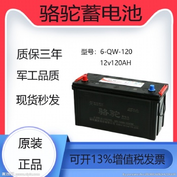 駱駝蓄電池6-QW-120適配拖拉機(jī)農(nóng)用車(chē)挖掘機(jī)汽車(chē)電瓶 全新原裝