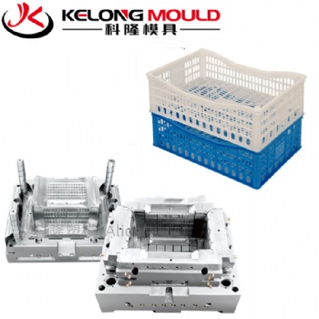 折疊周轉箱注塑模具 塑料水果箱模具 收納箱 運輸箱 蔬菜框模具加工廠家