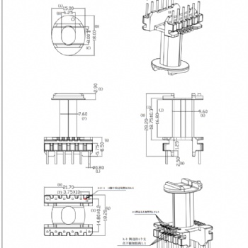 HXB-ECO2022立式6+6高頻變壓器電木骨架